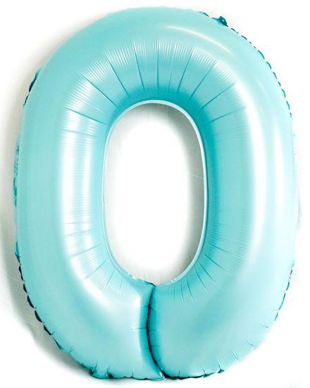 Light Blue Number 0 Zero Large Foil Balloon - Party Affair